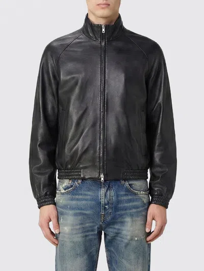 Acne Studios Full-zip Leather Jacket In Neutral