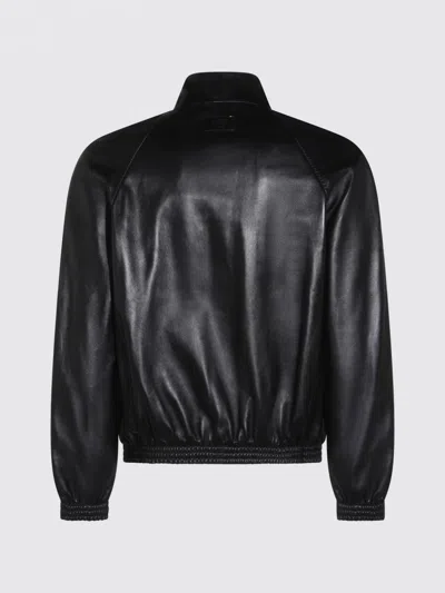 Acne Studios Full-zip Leather Jacket In Neutral