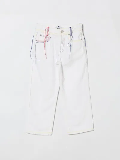 Msgm Stitching-detail Denim Jeans In White
