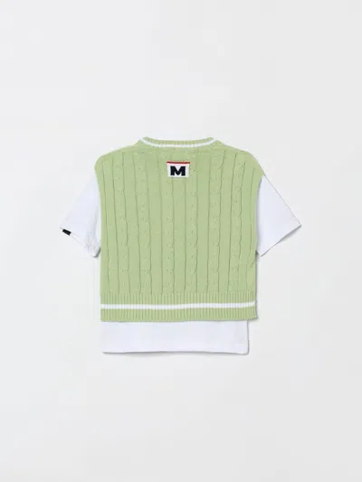 Msgm Crew-neck Cable-knit T-shirt In Green