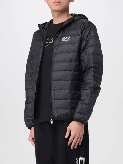 Ea7 Core Identity Packable Down Jacket With Hood In Black
