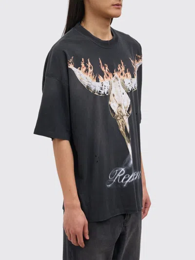 Represent Mens Stained Black British Cowboys Graphic-print Cotton-blend T-shirt In Black