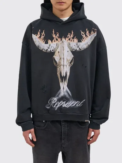 Represent Stylish Stained Sweater For Men In Black