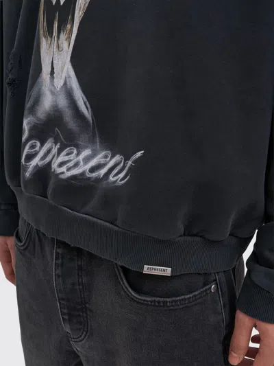 Represent Stylish Stained Sweater For Men In Black