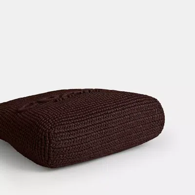 Coach Refined Weave Straw Brooklyn 28 In Maple