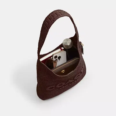 Coach Refined Weave Straw Brooklyn 28 In Maple