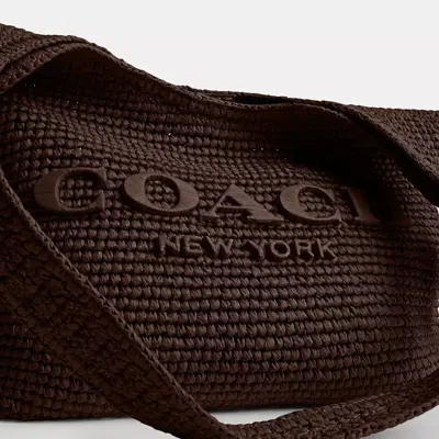 Coach Refined Weave Straw Brooklyn 28 In Maple