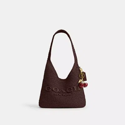 Coach Refined Weave Straw Brooklyn 28 In Maple