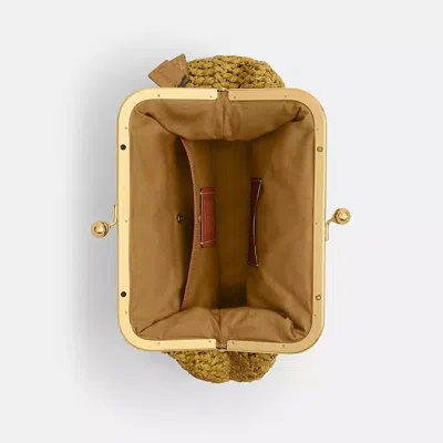 Coach 27 Kisslock Frame Interwoven Tote Bag In Brown