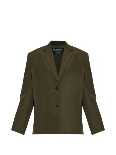 Jacquemus Virgin Wool Jacket In Green