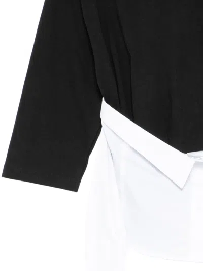 Pushbutton Layered T-shirt In Black