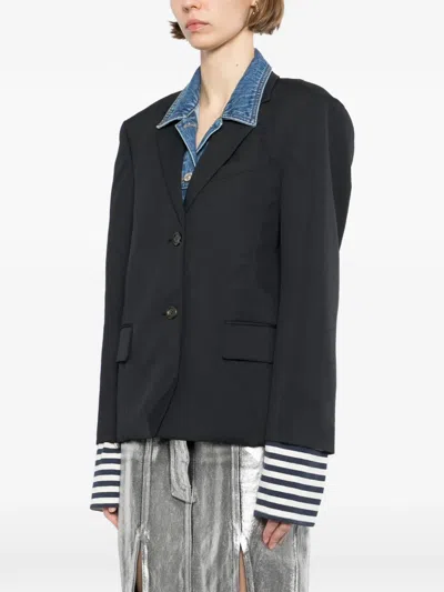 牛仔分层式夹克