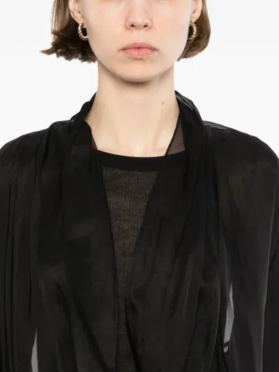 Gaz De Lin Draped Blouse In Black