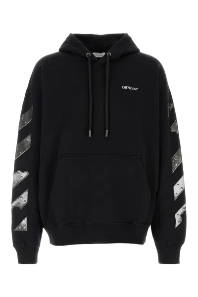 Off-white French Cotton-terry Hoodie In Black