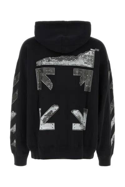 Off-white French Cotton-terry Hoodie In Black