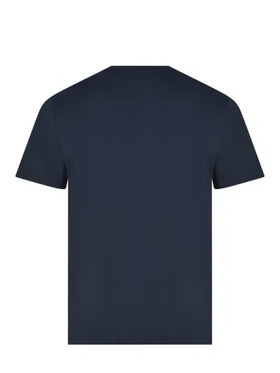 A.p.c. Men Blue Crewneck T-shirt With Logo Embroidered On The Front In Cotton Man