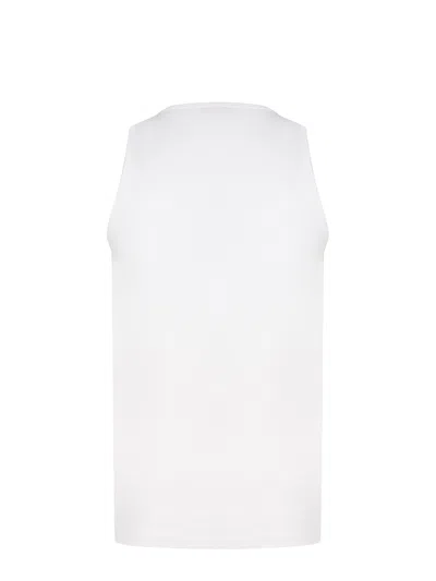 Diesel T-bisco-iod White Sleeveless Top With Logo Detail On The Front In Cotton Man