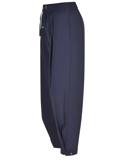 Herno Pleated Drawstring Pants In Blue