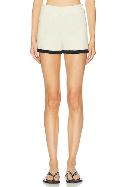 By Malene Birger Rikka Knit Shorts Black White Color Block In Neutral