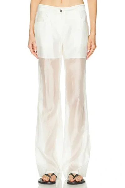 Helmut Lang Sheer Bootcut Pant In White