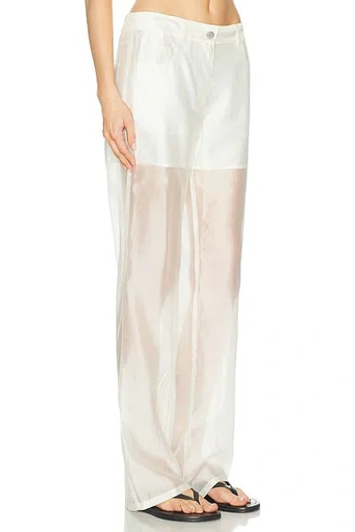 Helmut Lang Sheer Bootcut Pant In White