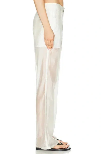 Helmut Lang Sheer Bootcut Pant In White