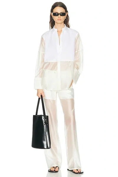 Helmut Lang Sheer Bootcut Pant In White