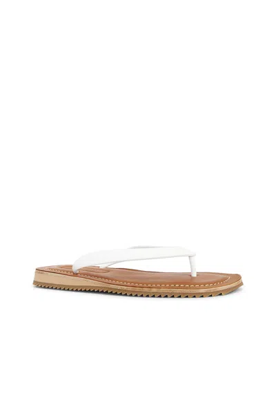 Miu Miu Logo Rubber Thong Sandals Notched Sole In White