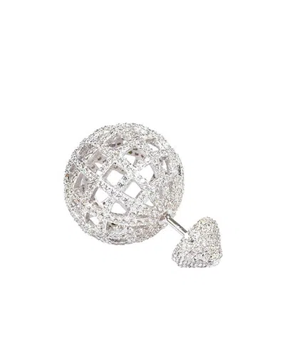 Apm Monaco Single Round Stud In Silver