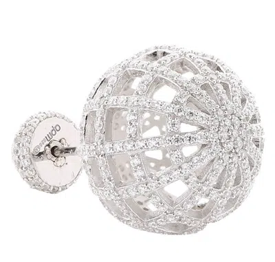 Apm Monaco Single Round Stud In Silver