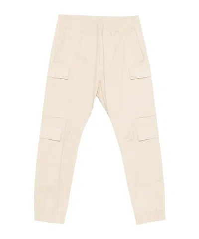 Rick Owens Drawstring Cargo Trousers In Neutral