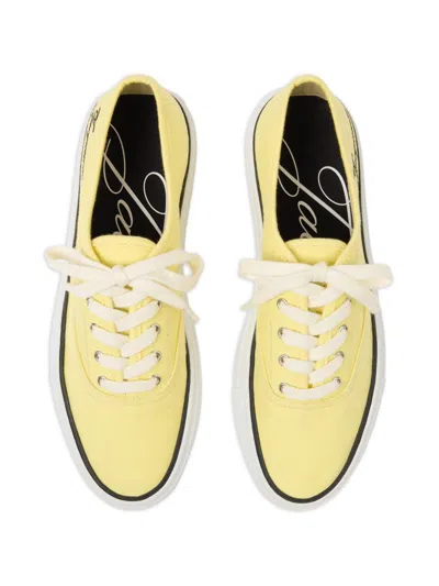 Jacquemus Les Fefe Logo-embroidered Canvas Sneakers In Yellow
