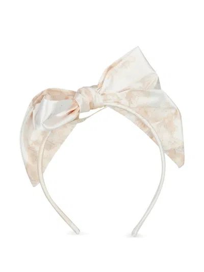 Alviero Martini Bow Patterned Hair Band In White