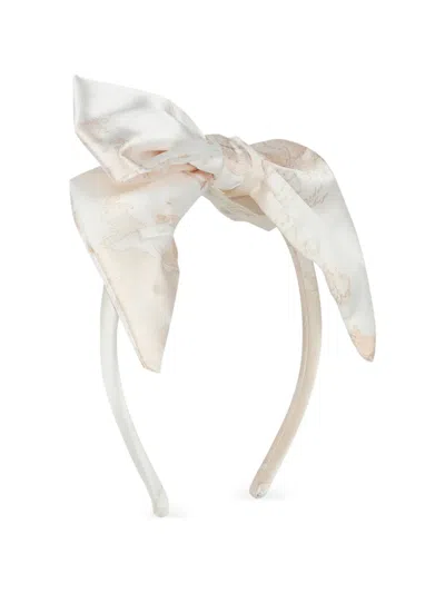 Alviero Martini Bow Patterned Hair Band In White