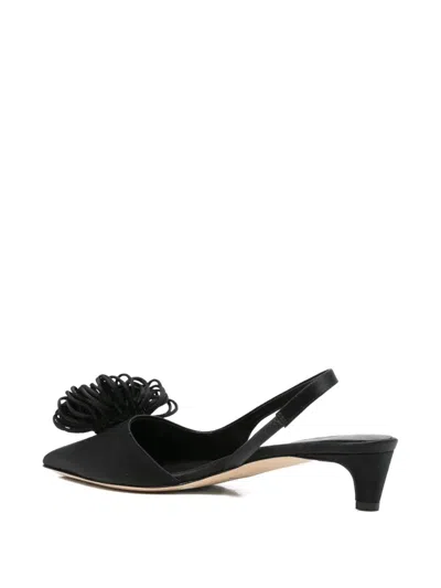 By Malene Birger Laiolo Satin Slingback Kitten Heel Pumps In Black