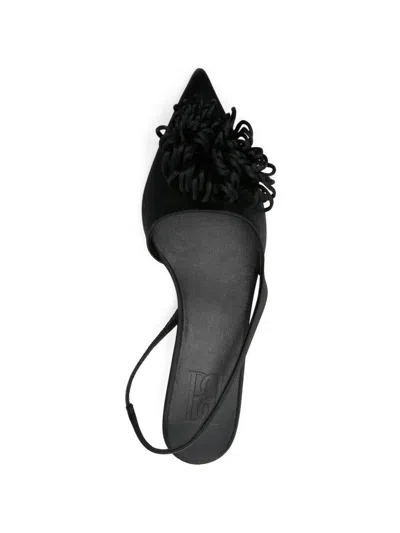 By Malene Birger Laiolo Satin Slingback Kitten Heel Pumps In Black