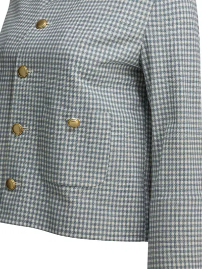 Circolo 1901 Gingham Button-front Jacket In Blue