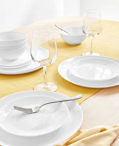Arch Studio Opal Glass Coupe 12 Pc. Dinnerware Set, Service For 4, Exclusively At Macy's In White