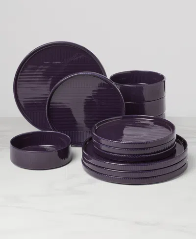 Lenox Modulus 12 Pc. Dinnerware Set, Service For 4 In Purple