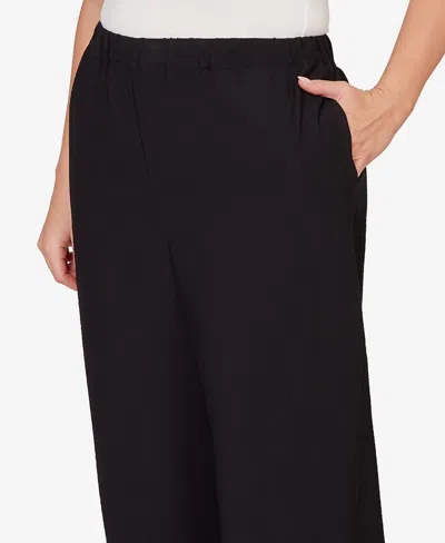 Alfred Dunner Plus Size Crowd Pleaser Relaxed Pull-on Black Capri Pants In Black