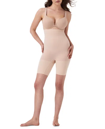 Spanx Oncore Open-bust Mid-thigh Bodysuit In Neutral