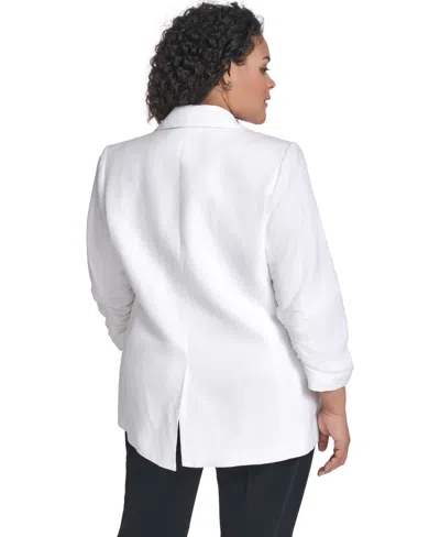 Calvin Klein Plus Size Notch Collared Jacket In Multi