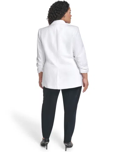Calvin Klein Plus Size Notch Collared Jacket In Multi