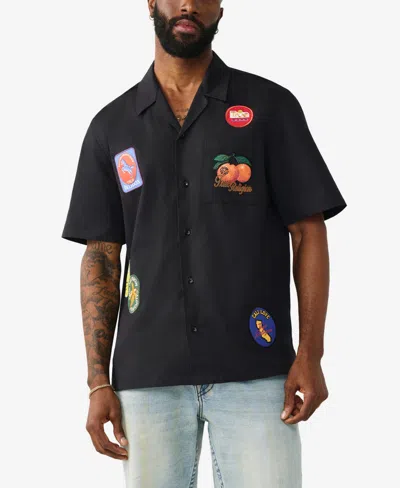 True Religion Camp Collar Shirt In Black