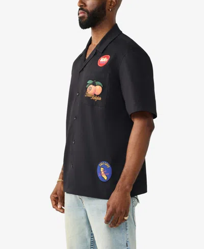 True Religion Camp Collar Shirt In Black