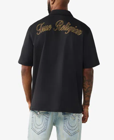 True Religion Camp Collar Shirt In Black
