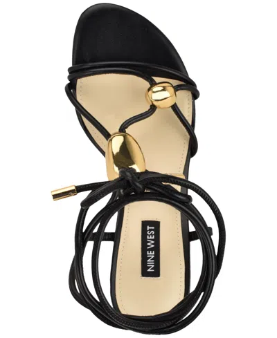 Nine West Greska Ankle Wrap Sandal In Black