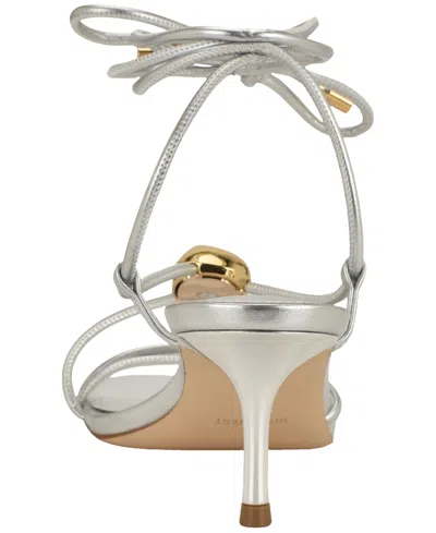 Nine West Greska Ankle Wrap Sandal In Gray