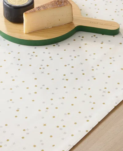 Kate Spade Celebration Confetti Dot Table Runner, 15" X 72" In White