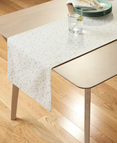 Kate Spade Celebration Confetti Dot Table Runner, 15" X 72" In White